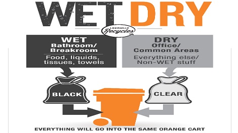 wet dry recycling louisville waste program introduces transferred collected sorted carts same orange then