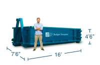 Approximate 15 Yard Dumpster Size and Dimensions.