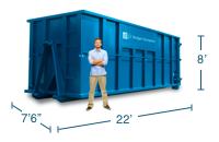 Approximate 40 Yard Dumpster Size and Dimensions.