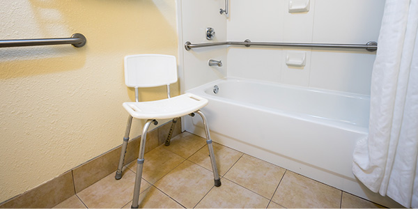 Shower with Chair and Handrails