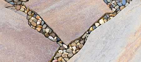 Close-Up of Flagstone Walkway With Gravel