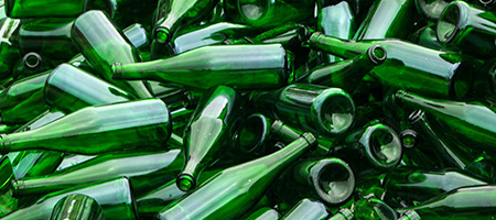 Pile of Green Glass Bottles