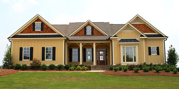 A modern updated ranch’s exterior. 