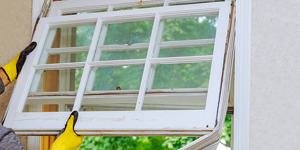 Person Taking Out Old Window