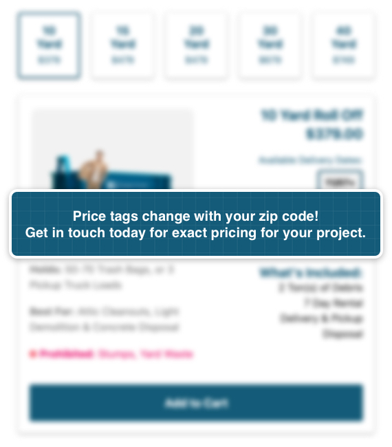 Price tags change with your zip code! Get in touch today for exact pricing for your project.