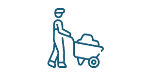 Person Pushing Wheelbarrow Icon